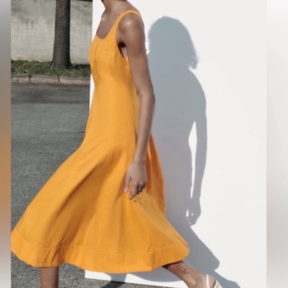 Zara limited edition corset style cotton midi dress - Picture 2 of 5